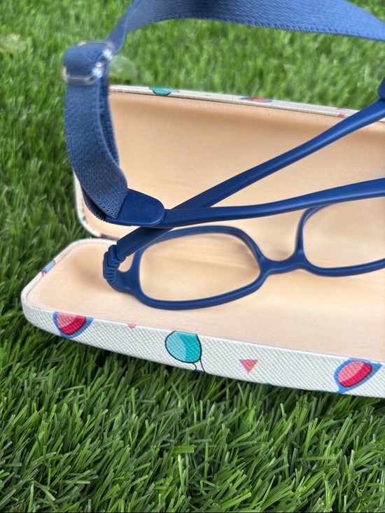 Children's Flexible Navy Blue Glasses with Secure Strap - Picture 4 of 5